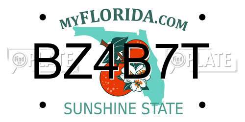 BZ4B7T Florida License Plate