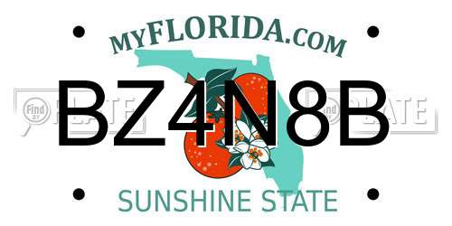 BZ4N8B Florida License Plate