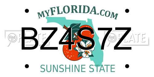 BZ4S7Z Florida License Plate
