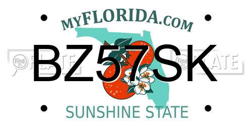 BZ57SK Florida License Plate