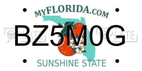 BZ5M0G Florida License Plate