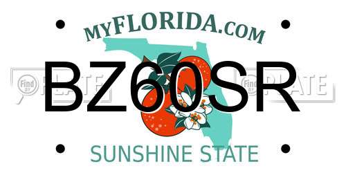 BZ60SR Florida License Plate