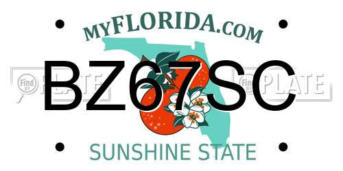 BZ67SC Florida License Plate