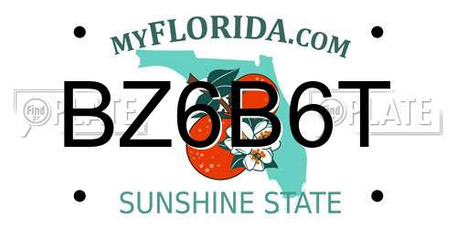 BZ6B6T Florida License Plate