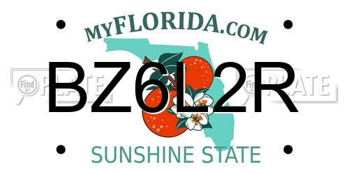 BZ6L2R Florida License Plate