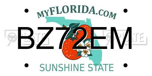 BZ72EM Florida License Plate