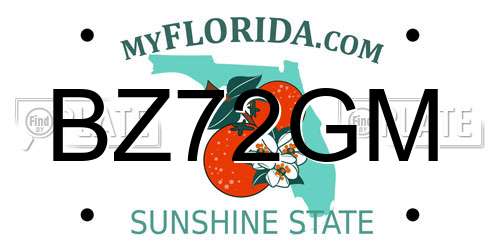 BZ72GM Florida License Plate