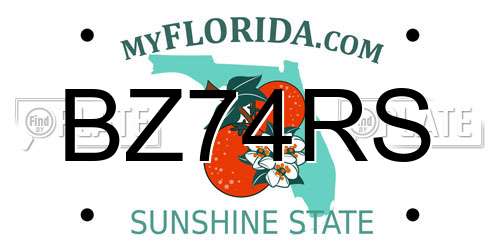 BZ74RS Florida License Plate
