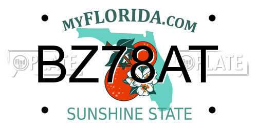 BZ78AT Florida License Plate