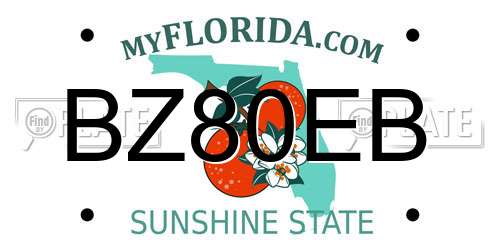 BZ80EB Florida License Plate
