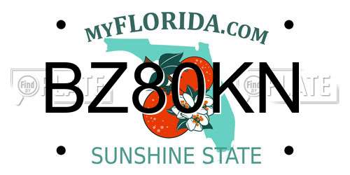 BZ80KN Florida License Plate