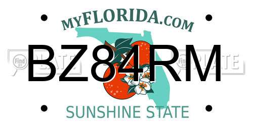 BZ84RM Florida License Plate
