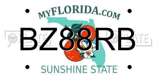 BZ88RB Florida License Plate