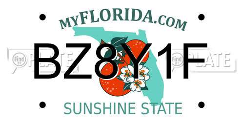 BZ8Y1F Florida License Plate