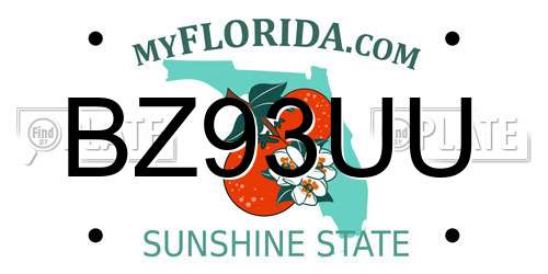 BZ93UU Florida License Plate