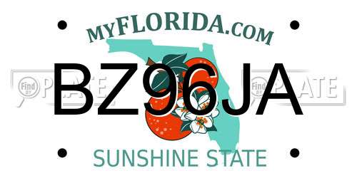 BZ96JA Florida License Plate