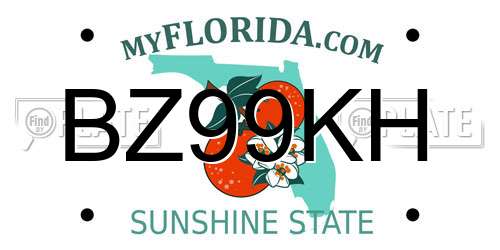 BZ99KH Florida License Plate