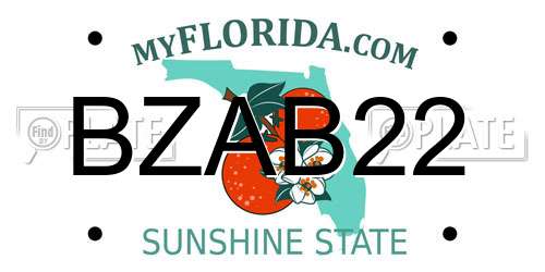 BZAB22 Florida License Plate