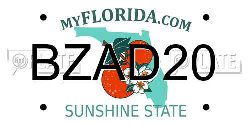 BZAD20 Florida License Plate