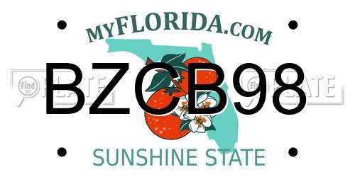 BZCB98 Florida License Plate