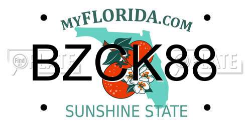 BZCK88 Florida License Plate