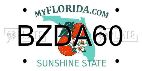 BZDA60 Florida License Plate