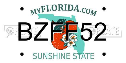 BZFF52 Florida License Plate