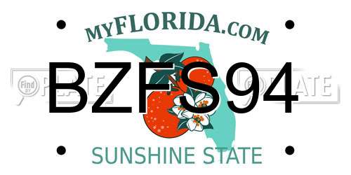 BZFS94 Florida License Plate