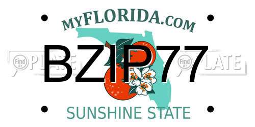 BZIP77 Florida License Plate