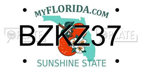 BZKZ37 Florida License Plate