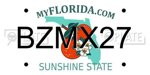 BZMX27 Florida License Plate
