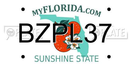 BZPL37 Florida License Plate