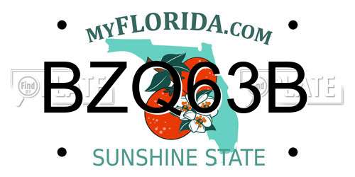 BZQ63B Florida License Plate