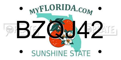 BZQJ42 Florida License Plate
