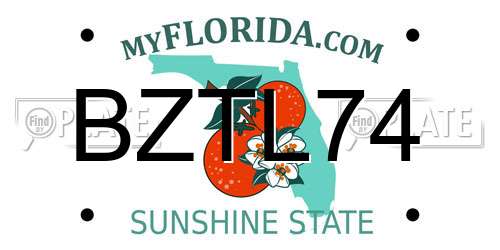 BZTL74 Florida License Plate