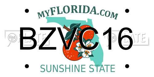 BZVC16 Florida License Plate
