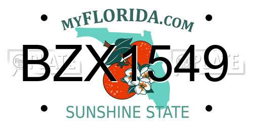 BZX1549 Florida License Plate