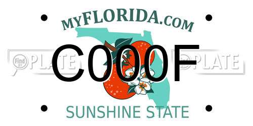 C000F Florida License Plate