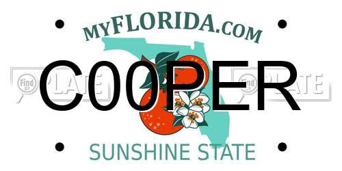 C00PER Florida License Plate