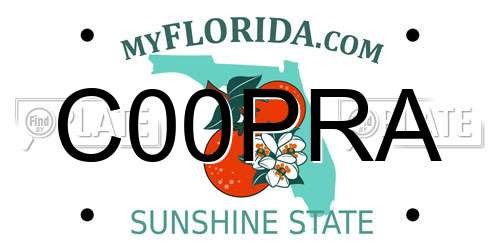 C00PRA Florida License Plate
