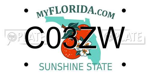 C03ZW Florida License Plate
