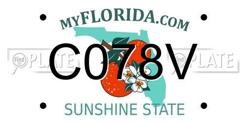 C078V Florida License Plate