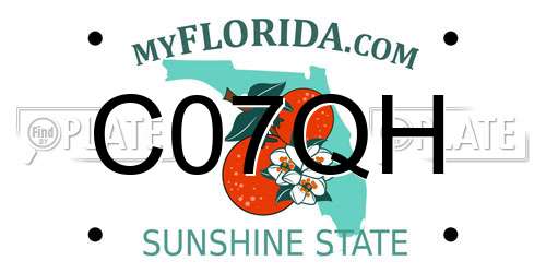 C07QH Florida License Plate
