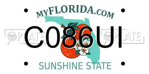 C086UI Florida License Plate