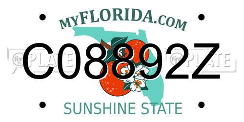 C08892Z Florida License Plate