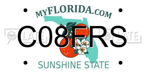 C08FRS Florida License Plate