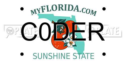 C0DER Florida License Plate