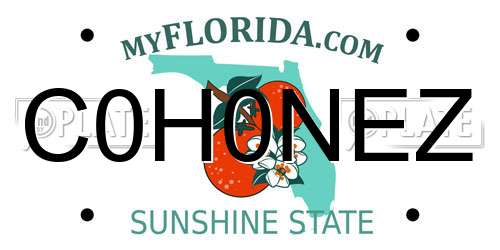 C0H0NEZ Florida License Plate