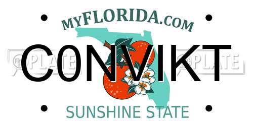 C0NVIKT Florida License Plate