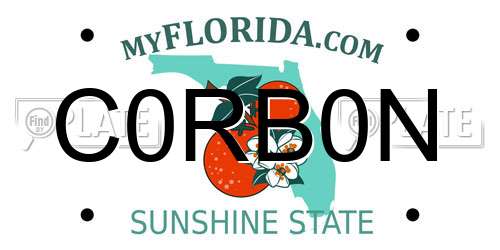 C0RB0N Florida License Plate